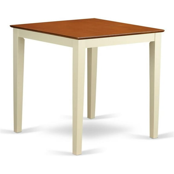 Pemberly Row 36" Square Wood Dining Table in Cream/Cherry