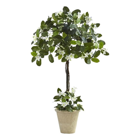 Pemberly Row 36" Stephanotis Topiary with Planter in Green/Cream