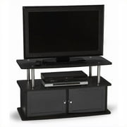 Pemberly Row 36" TV Stand in Black with 2 Cabinets