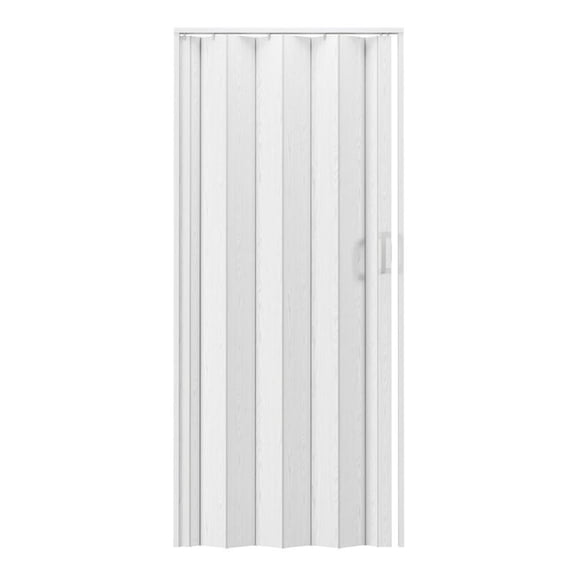 Pemberly Row 36" W PVC Foldable Accordion Doors or Privacy Room Divider - White