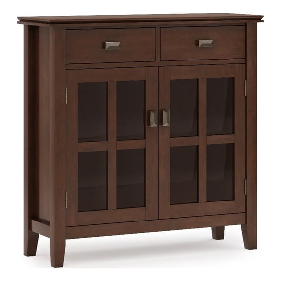 Pemberly Row 36"W Solid Wood Entryway Storage Cabinet in Russet Brown