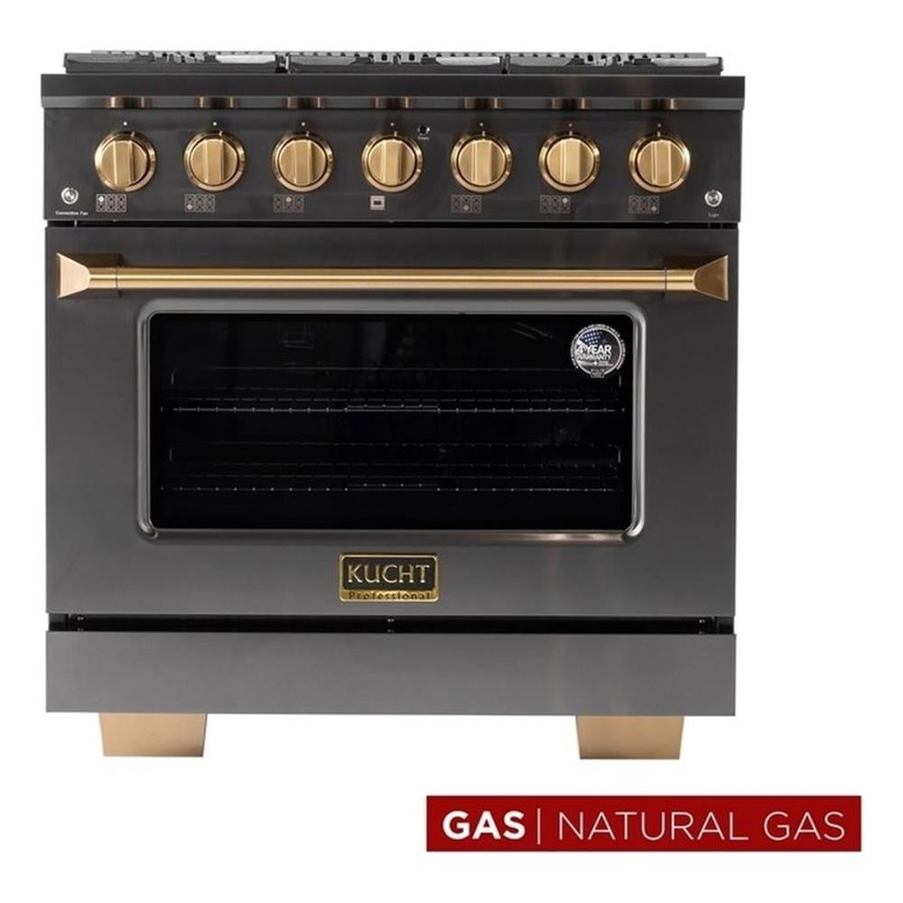 Pemberly Row 36-in Natural Gas Range in Titanium Stainless Steel
