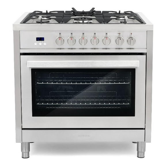 Pemberly Row 36 in. Stainless Steel Dual Fuel Range with Convection Oven