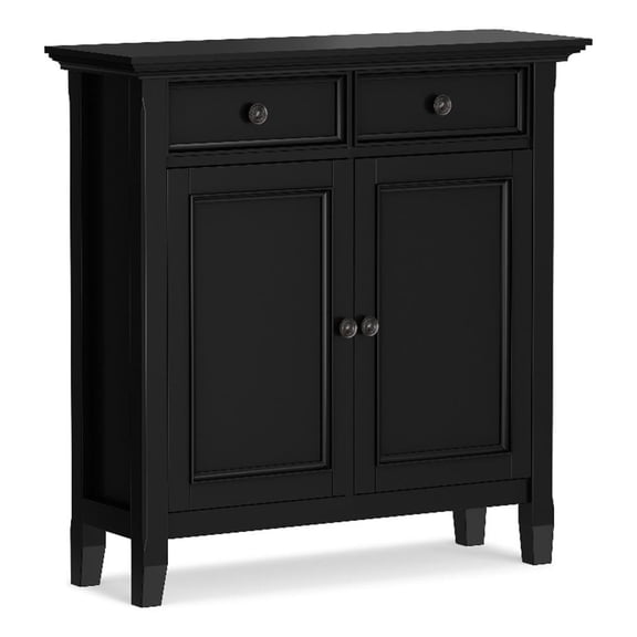 Pemberly Row 36 in Wide Black Transitional Storage Cabinet in Pine