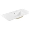 thumbnail image 1 of Pemberly Row 36" x 18" Basin Modern Ceramic Bathroom Sink in White, 1 of 4