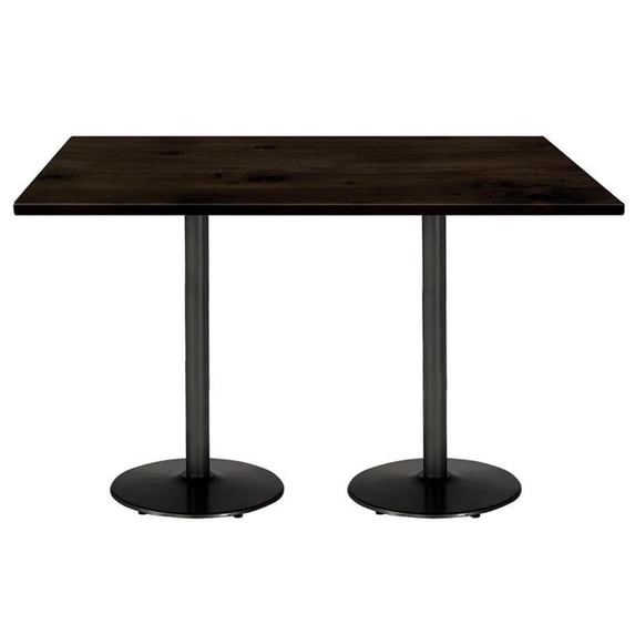 Pemberly Row 36" x 72" Conference Table - Espresso - Black Base - Bistro