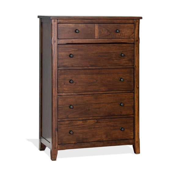 Pemberly Row 37.5" Petite Traditional Wood Chest in Dark Chocolate