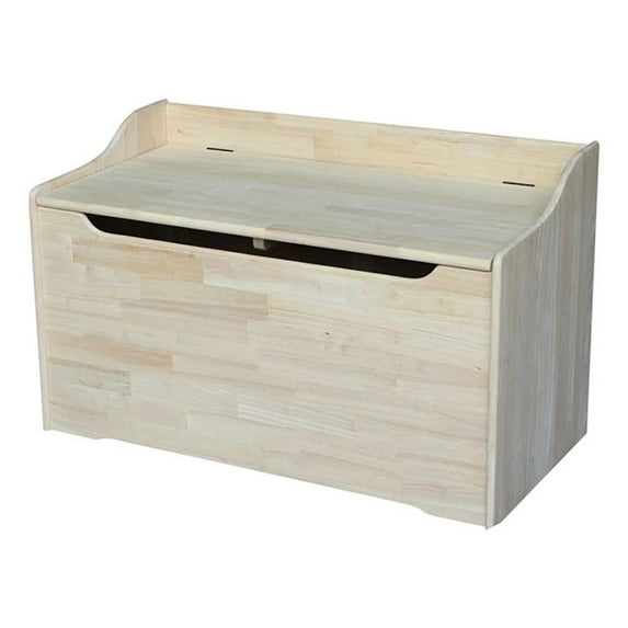 Pemberly Row 37" Solid Wood Storage Box with 2 Safety Hinges in Natural