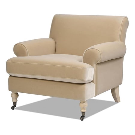 Pemberly Row 38" Accent Arm Chair with Metal Casters in Fawn Brown