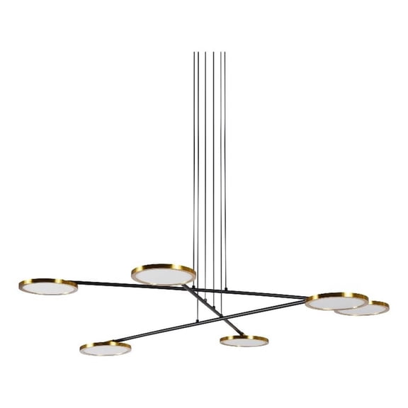 Pemberly Row 39" ETL Integrated LED Aluminum Chandelier - Antique Brass