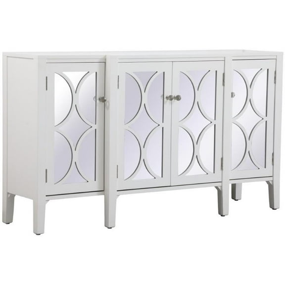 Pemberly Row 4 Door 60" Accent Sideboard in Hand Painted White