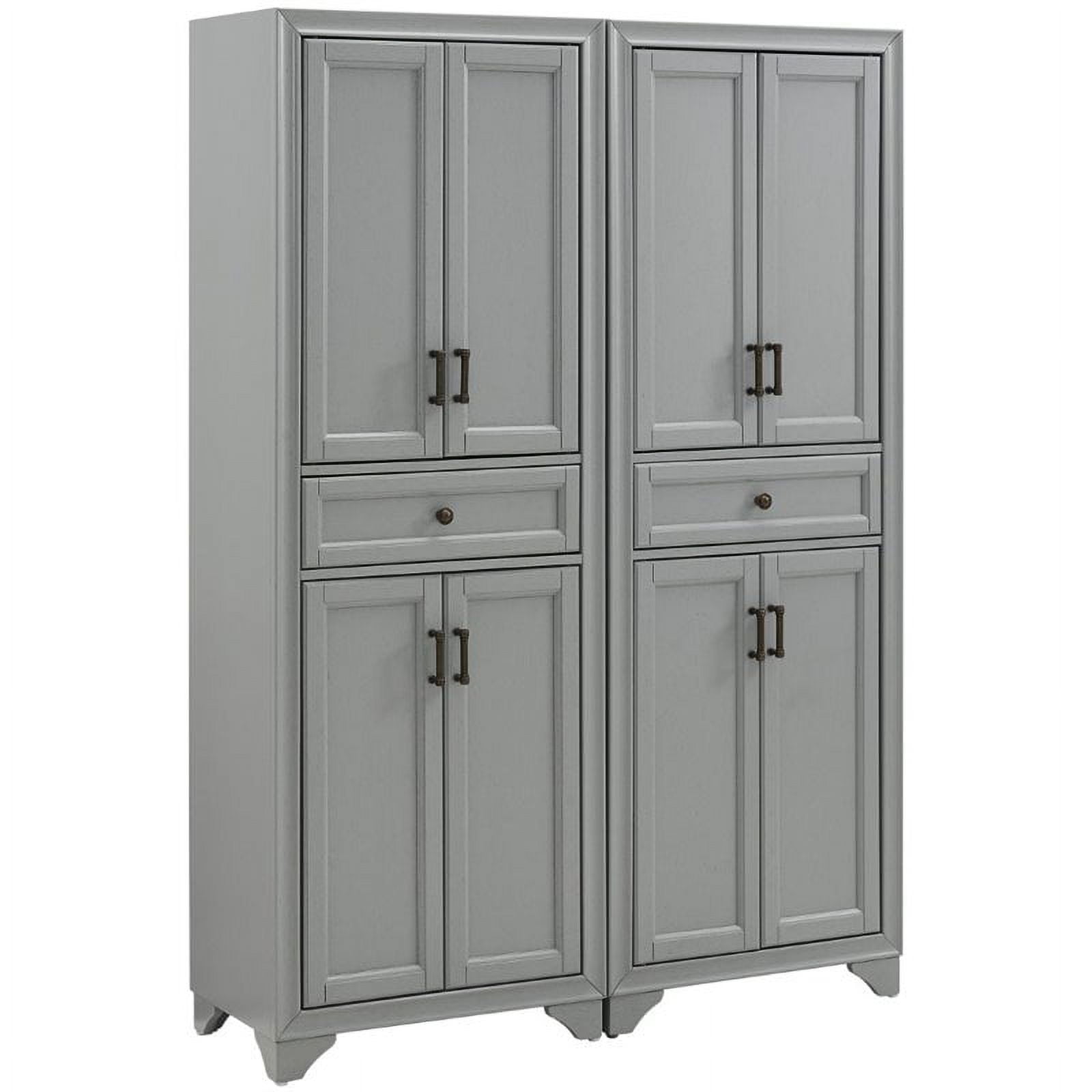 Pemberly Row 4 Door Pantry Set in Distressed Gray (Set of 2) - Walmart.com