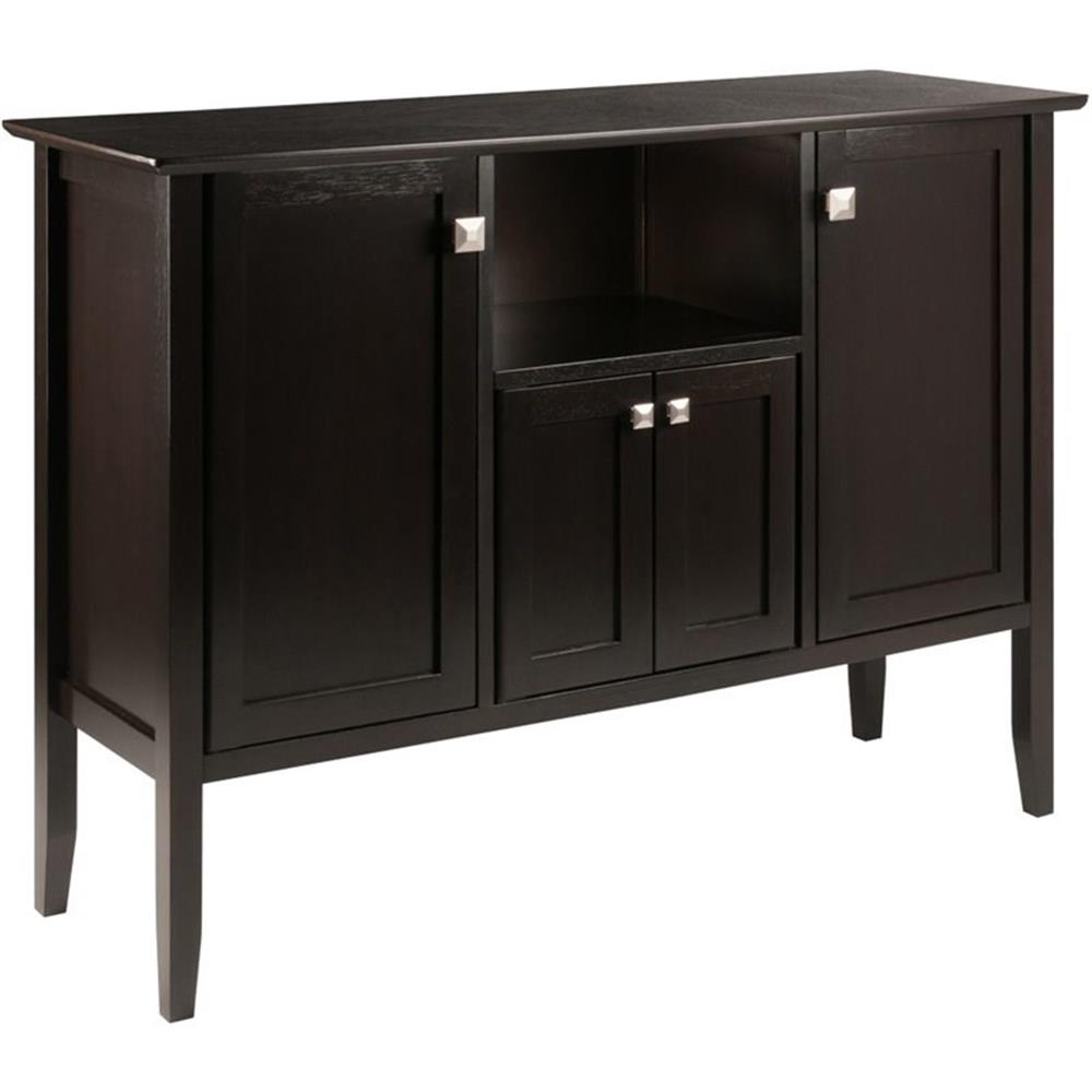 Pemberly Row 4 Door Transitional Wood/Metal Buffet Table in Coffee ...