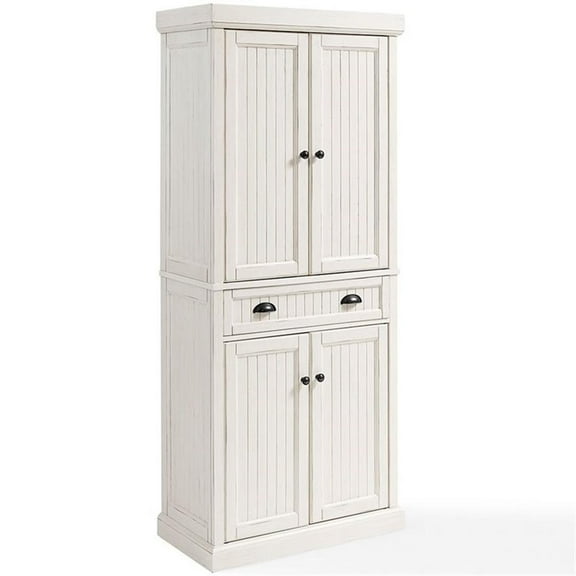 Pemberly Row 4-Door and 1-Drawer Coastal Wood Pantry in White