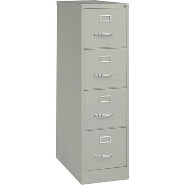 Pemberly Row 4 Drawer 26.5 Deep Letter File Cabinet in Light Gray, Fully Assembled