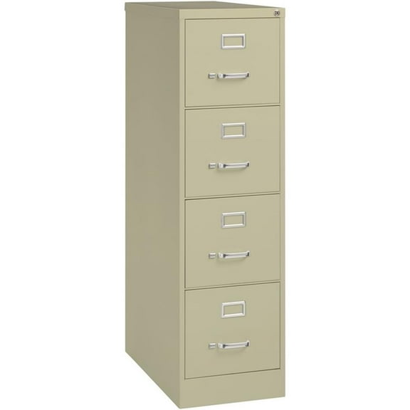 Pemberly Row 4 Drawer 26.5" Deep Letter File Cabinet in Light Gray, Fully Assembled