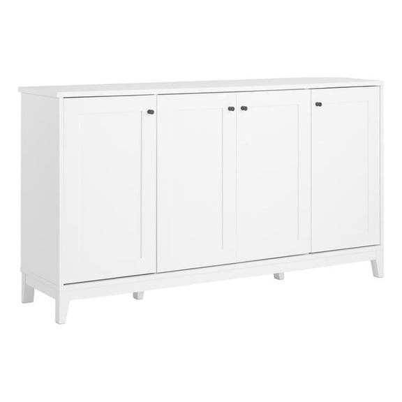 Pemberly Row 4 Panel Door Console Table with Storage White Storage Cabinet