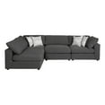 thumbnail image 1 of Pemberly Row 4-Piece Modern Fabric Upholstered Sectional in Charcoal, 1 of 6