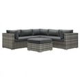 thumbnail image 1 of Pemberly Row 4 Piece Rattan Patio Sectional Set in Gray, 1 of 4