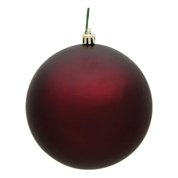 Pemberly Row 4" Plastic Ball Ornaments in Matte Burgundy Red (Set of 6)