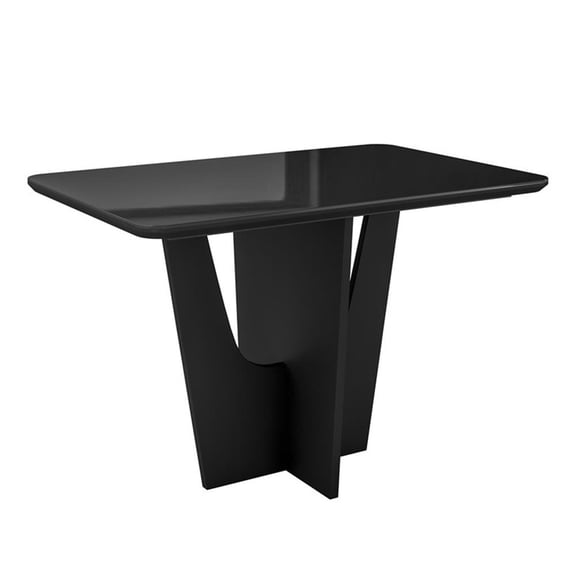 Pemberly Row 4 Seater Italian Dining Table with Painted Glass Top - Black