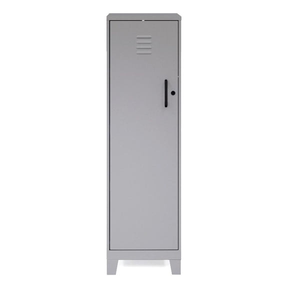 Pemberly Row 4 Shelf No Assembly Metal Storage Locker Cabinet in Arctic Silver