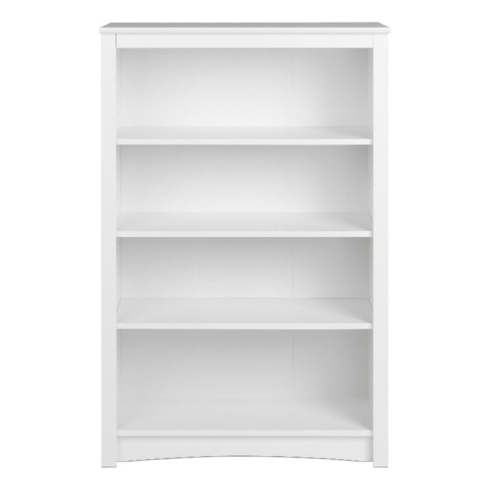 Pemberly Row 4-Shelf White Engineered Wood Standard Bookcase - Walmart.com