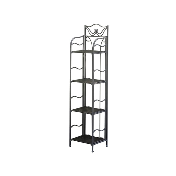 Pemberly Row 4 Tier 13" Bakers Rack in Chocolate