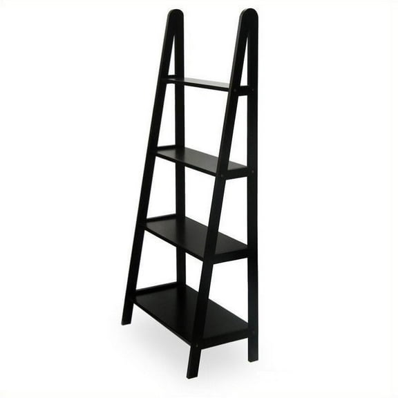 Pemberly Row 4 Tier A Frame Shelving Unit in Espresso Beechwood