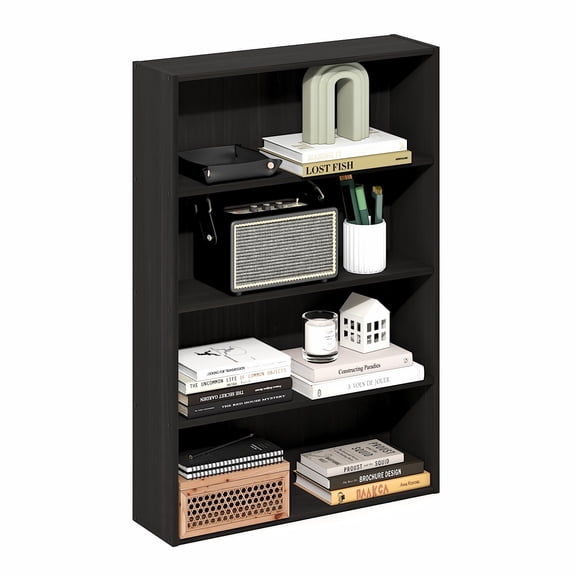 Pemberly Row 4-Tier Open Shelf Bookcase 6x24x35-inches in Espresso