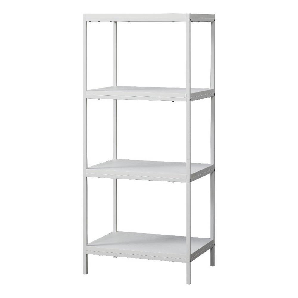 Pemberly Row 4-Tier Wood & Metal Bookshelf with Open Shelves in White ...