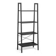 thumbnail image 1 of Pemberly Row 4-Tier Wood and Metal Ladder Bookcase in Brown and Silver, 1 of 8