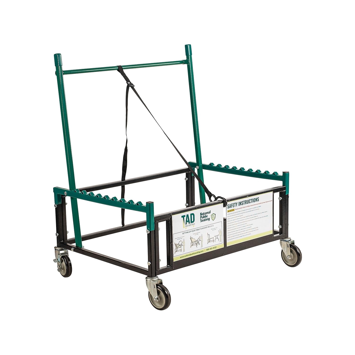 Pemberly Row 4-caster Powder-Coated Steel Metal Table Assist Dolly in Brown