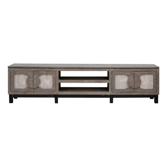 Pemberly Row 4 doors and Shelves TV Stand - 92.50" - Gray Finish