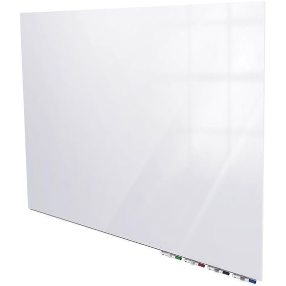 Pemberly Row 4' x 5' Low Porifle 1/4" Magnetic Horizontal Glassboard in White