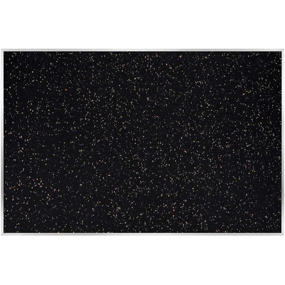 Pemberly Row 4' x 8' Rubber Bulletin Board with Aluminum Frame in Speckled Tan