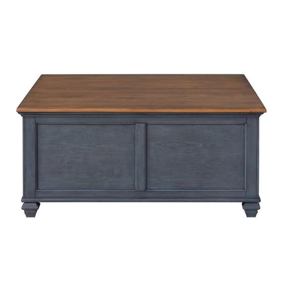 Pemberly Row 40" Farmhouse Lift-Top Coffee Table w Storage in Blue