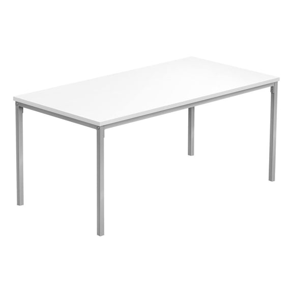 Pemberly Row 40" Rectangular Coffee Table in White Laminate with Metal Base