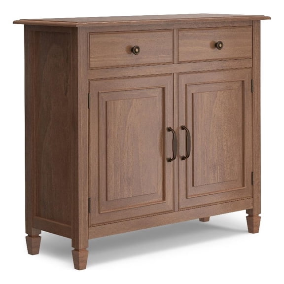 Pemberly Row 40" Wide Solid Wood Entryway Storage Cabinet in Saddle Brown