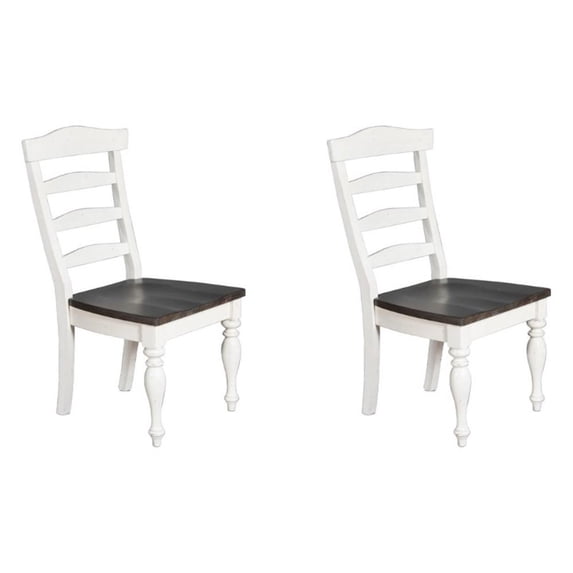 Pemberley Row Mahogany White/Dark Brown Chair Ladderback 41"H Unassembled