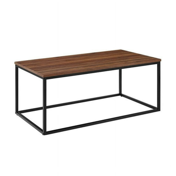 Pemberly Row 42" Mixed Material Coffee Table in Dark Walnut