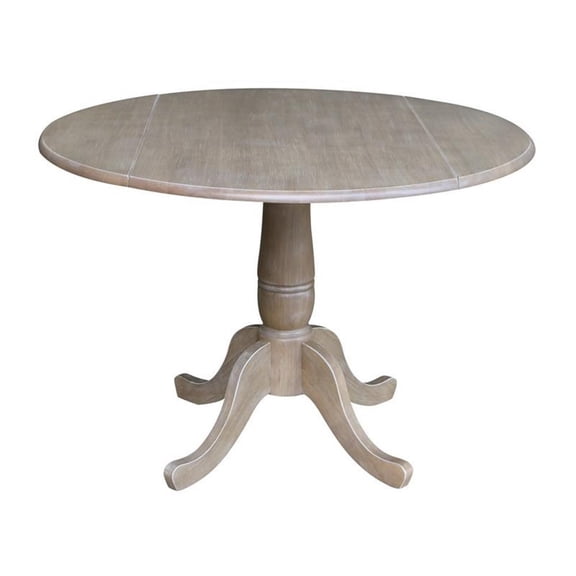 Pemberley Row Wood Brown Dining Table Round Drop Leaf 42"W x 42"D x 29.5"H Unassembled