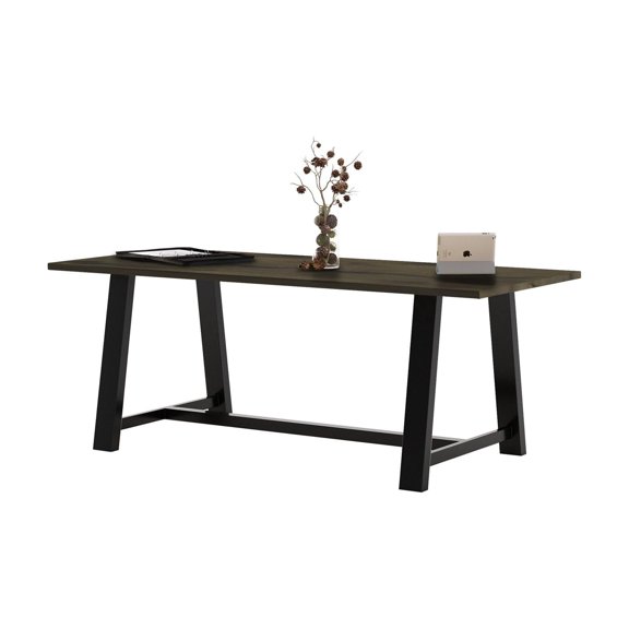 Pemberly Row Transitional 36" Engineered Wood Conference Table in Brown