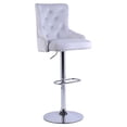 thumbnail image 1 of Pemberly Row 43.7"-51.6" Adjustable Swivel Velvet Bar Stools in Ash (Set of 2), 1 of 7