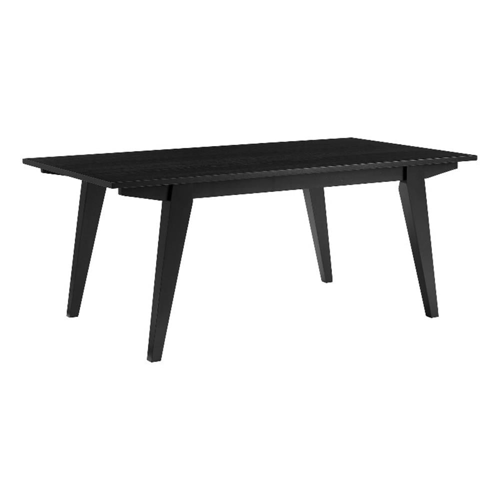 Black Solid Wood Japandi Minimalist Coffee Table, 43 Inch