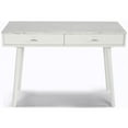 thumbnail image 1 of Pemberly Row 44" Rectangular Italian White Marble Writing Desk w/ White Legs, 1 of 9