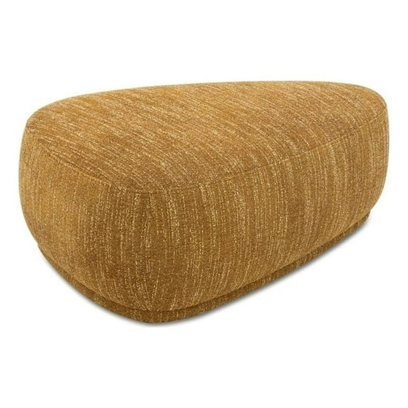 Pemberly Row 44" Rounded Triangle Cocktail Ottoman in Mustard Yellow