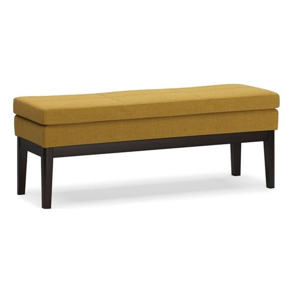 Pemberly Row 45" Wide Mid-Century Design Ottoman Bench in Linen fabric
