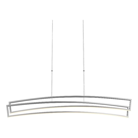 Pemberly Row 46" Integrated LED ETL Certified Linear Chandelier in Silver