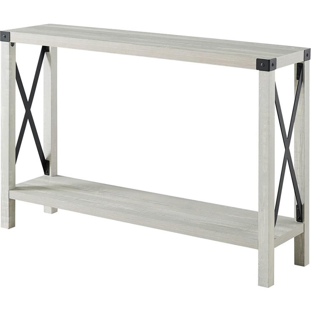 Pemberly Row 46" Farmhouse Entryway Console Storage Table, Rustic Metal ...